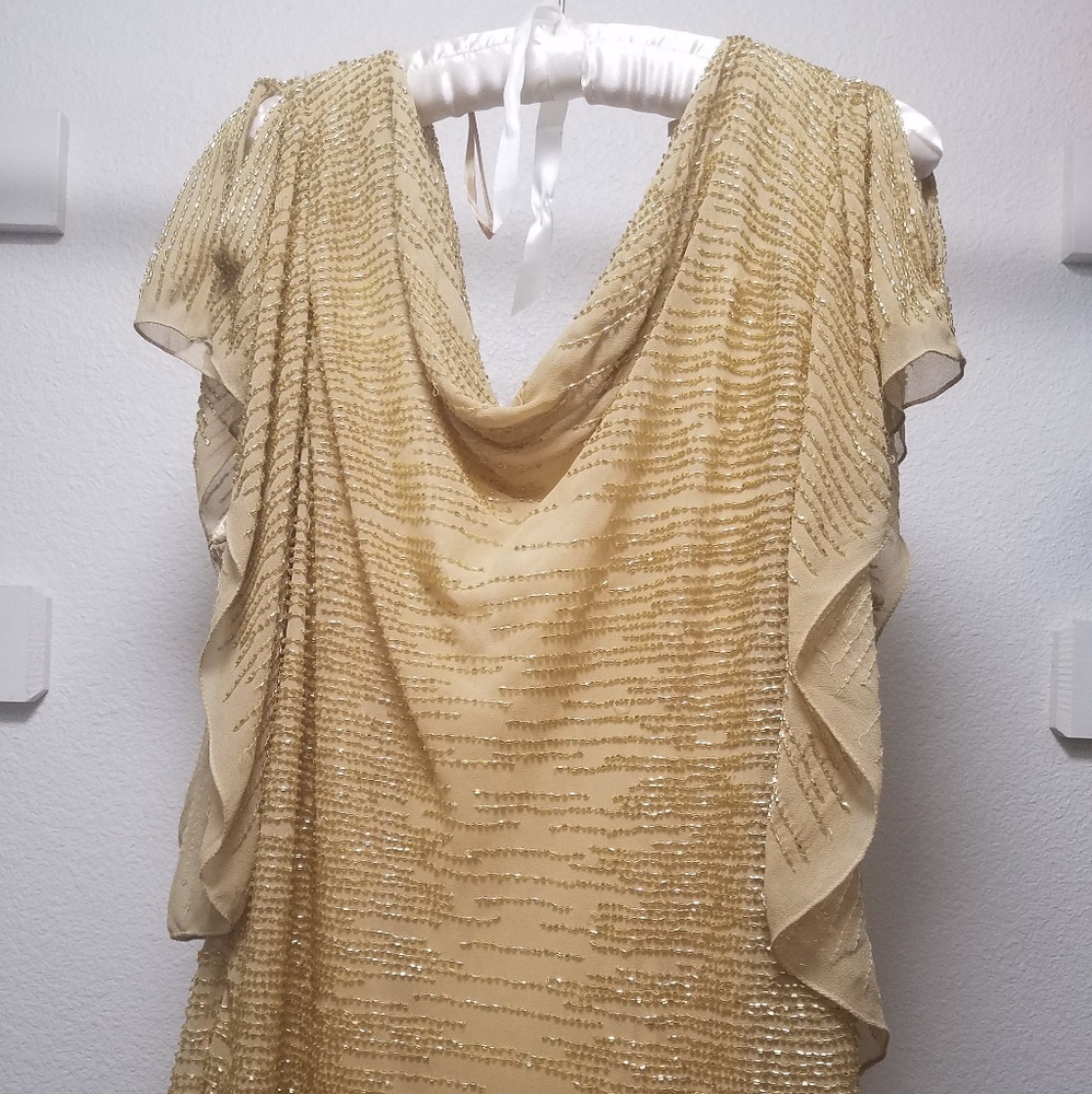 Beautiful gold beaded blouse